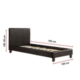 Single PU Leather Bed Frame Black - Extra Image