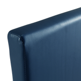 Single PU Leather Bed Frame Blue - Top-Down View
