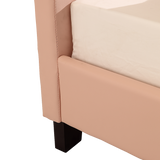 Single PU Leather Bed Frame Pink - 45-Degree Angle