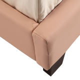 Single PU Leather Bed Frame Pink - Rear View
