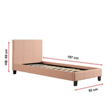 Single PU Leather Bed Frame Pink - Extra Image