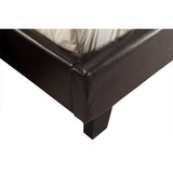 Double PU Leather Bed Frame Brown - Top-Down View