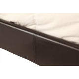 Double PU Leather Bed Frame Brown - Rear View