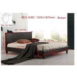 Double PU Leather Bed Frame Brown - Low Angle