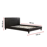 Double PU Leather Bed Frame Black - Extra Image