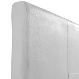 Queen PU Leather Bed Frame White - Rear View