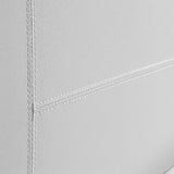 Queen PU Leather Bed Frame White - Low Angle