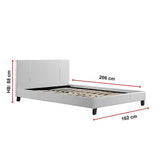 Queen PU Leather Bed Frame White - Extra Image