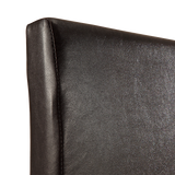 Queen PU Leather Bed Frame Brown - Rear View