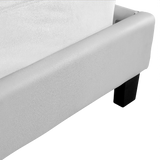 King PU Leather Bed Frame White - Top-Down View