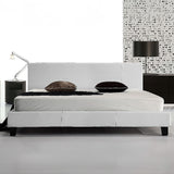King PU Leather Bed Frame White - Rear View