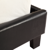 King PU Leather Bed Frame Brown - Top-Down View