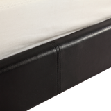 King PU Leather Bed Frame Brown - Low Angle