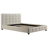 Double PU Leather Deluxe Bed Frame White