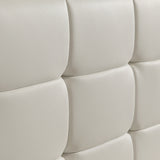Double PU Leather Deluxe Bed Frame White - Rear View