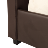 Double PU Leather Deluxe Bed Frame Brown - 45-Degree Angle
