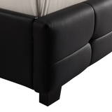 Double PU Leather Deluxe Bed Frame Black - Top-Down View