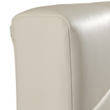 Queen PU Leather Deluxe Bed Frame White - Rear View