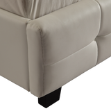 Queen PU Leather Deluxe Bed Frame White - Top-Down View