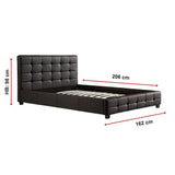 Queen PU Leather Deluxe Bed Frame Black - Extra Image
