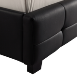 Queen PU Leather Deluxe Bed Frame Black - Top-Down View