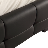 Queen PU Leather Deluxe Bed Frame Black - 45-Degree Angle