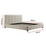 King PU Leather Deluxe Bed Frame White - Extra Image
