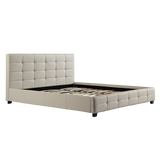 King PU Leather Deluxe Bed Frame White