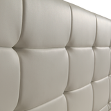 King PU Leather Deluxe Bed Frame White - Top-Down View