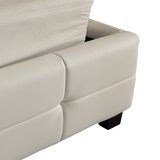 King PU Leather Deluxe Bed Frame White - 45-Degree Angle