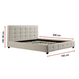 King PU Leather Deluxe Bed Frame White - Low Angle