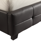 King PU Leather Deluxe Bed Frame Black - Top-Down View