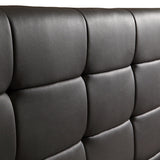 King PU Leather Deluxe Bed Frame Black - Rear View
