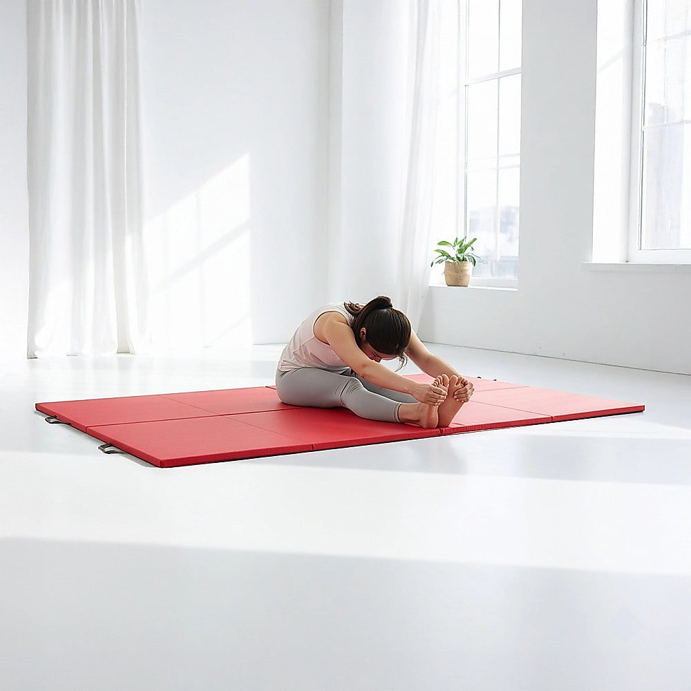 Folding Red Exercise Mat – Gymnastics, Martial Arts, Yoga, Karate & Judo Training