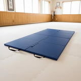 Folding Blue Exercise Mat – Gymnastics, Martial Arts, Yoga, Karate & Judo Training - Front View