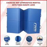 Folding Blue Exercise Mat ? Gymnastics, Martial Arts, Yoga, Karate & Judo Training