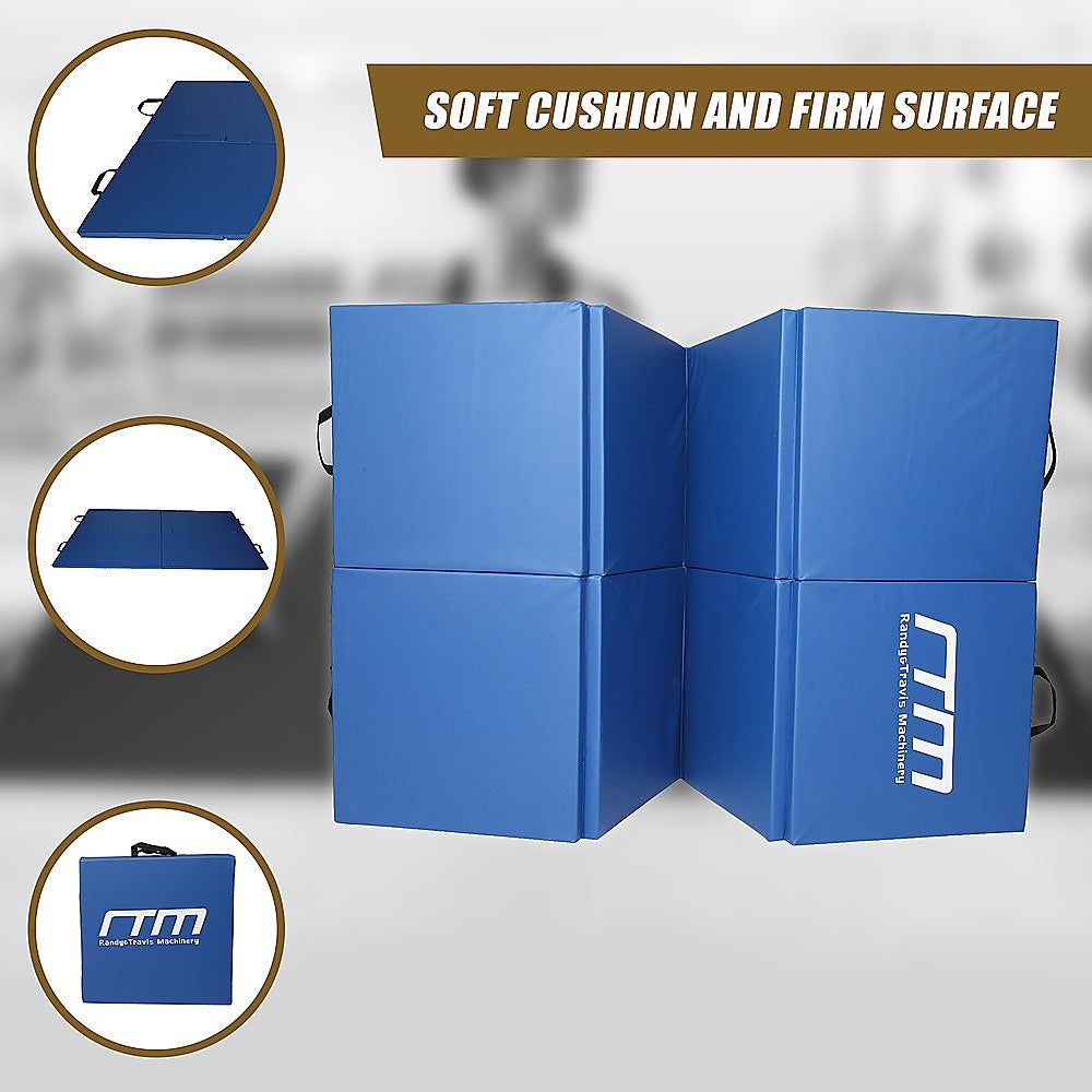 Folding Blue Exercise Mat ? Gymnastics, Martial Arts, Yoga, Karate & Judo Training
