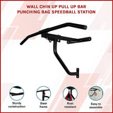 Wall Chin Up Pull Up Bar Punching Bag SpeedBall Station - Side View