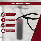 Wall Chin Up Pull Up Bar Punching Bag SpeedBall Station - Low Angle