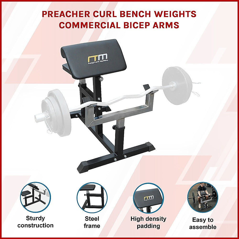 Preacher Curl Bench  Commercial Weight Bench for Bicep and Arm Workouts