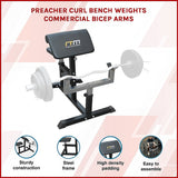 Preacher Curl Bench  Commercial Weight Bench for Bicep and Arm Workouts