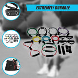 19PC Resistance Exercise Fitness Bands Tubes Kit Yoga Set - Close-Up Angle