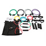 19PC Resistance Exercise Fitness Bands Tubes Kit Yoga Set - Top-Down View
