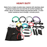 19PC Resistance Exercise Fitness Bands Tubes Kit Yoga Set - Extra Image