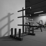 Olympic Weight Tree Bar Rack Holder Storage - Close-Up Angle