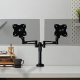 Two-Screen 10-25 Desk Monitor TV Plasma LED LCD Work Mount - Front View