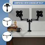Two-Screen 10-25 Desk Monitor TV Plasma LED LCD Work Mount - Close-Up Angle