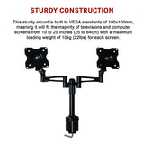 Two-Screen 10-25 Desk Monitor TV Plasma LED LCD Work Mount - Extra Image