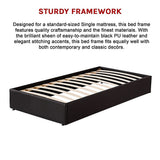 PU Leather Single Bed Ensemble Frame - Low Angle