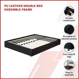 PU Leather Double Bed Ensemble Frame - Side View